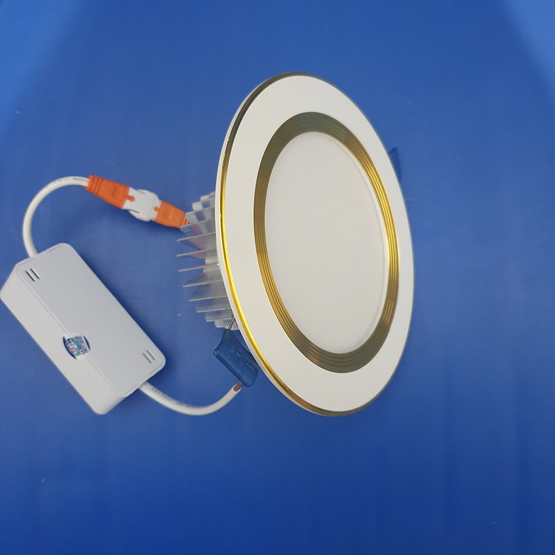 Đèn led âm trần chống chói đế dày 5W viền vàng – 3 màu