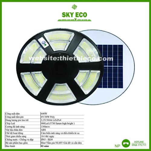 Đèn năng lượng mặt trời đĩa bay UFO 600 W