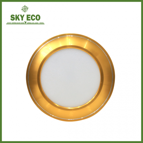 Âm trần mặt cong - viền vàng 12W 1 màu 