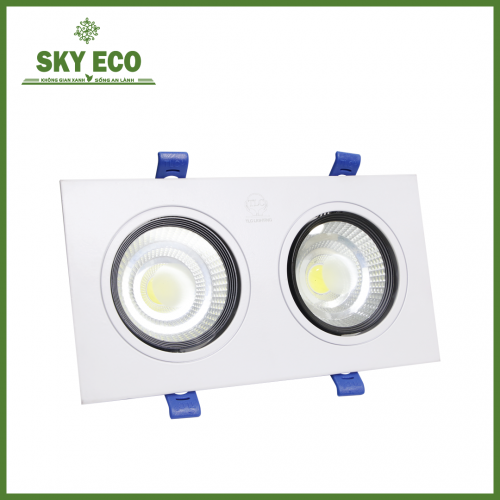 Đèn LED âm trần đôi COB (bộ kép 2 đơn 7W)