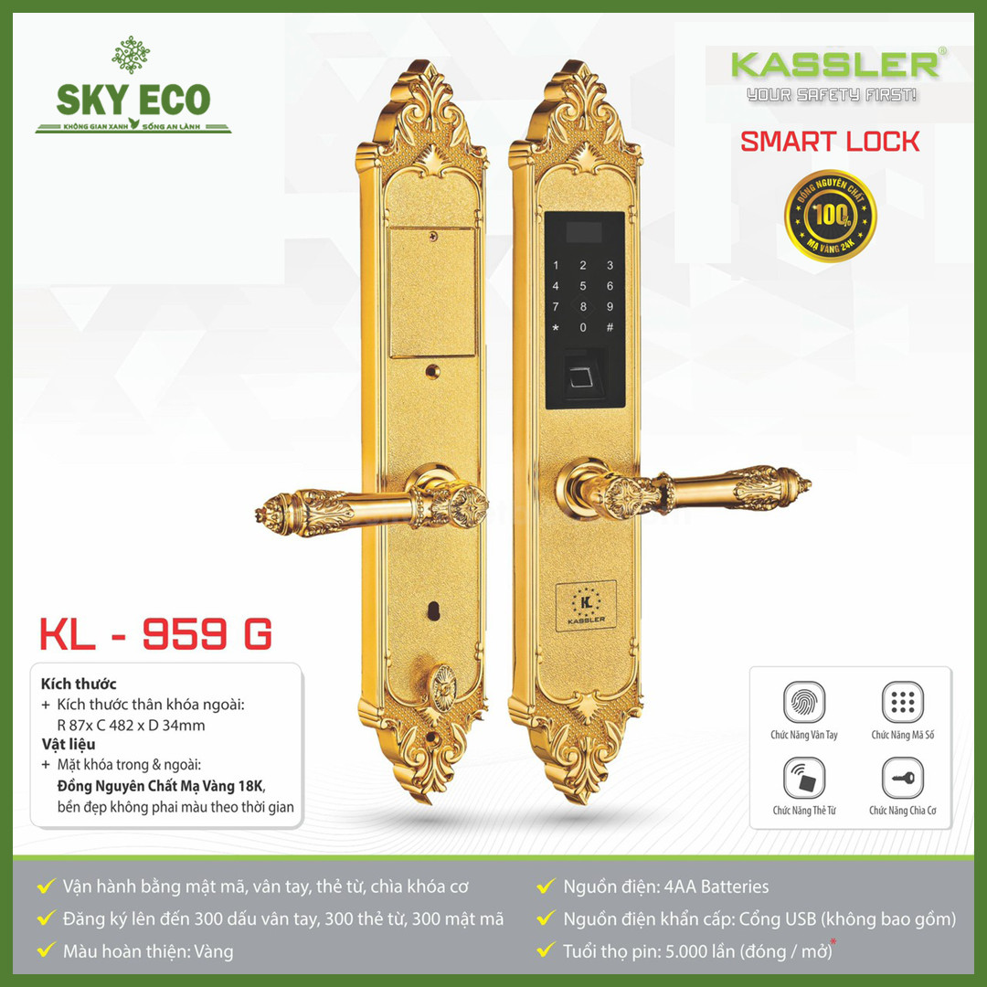 khoá cửa kassler - KL - 959G 